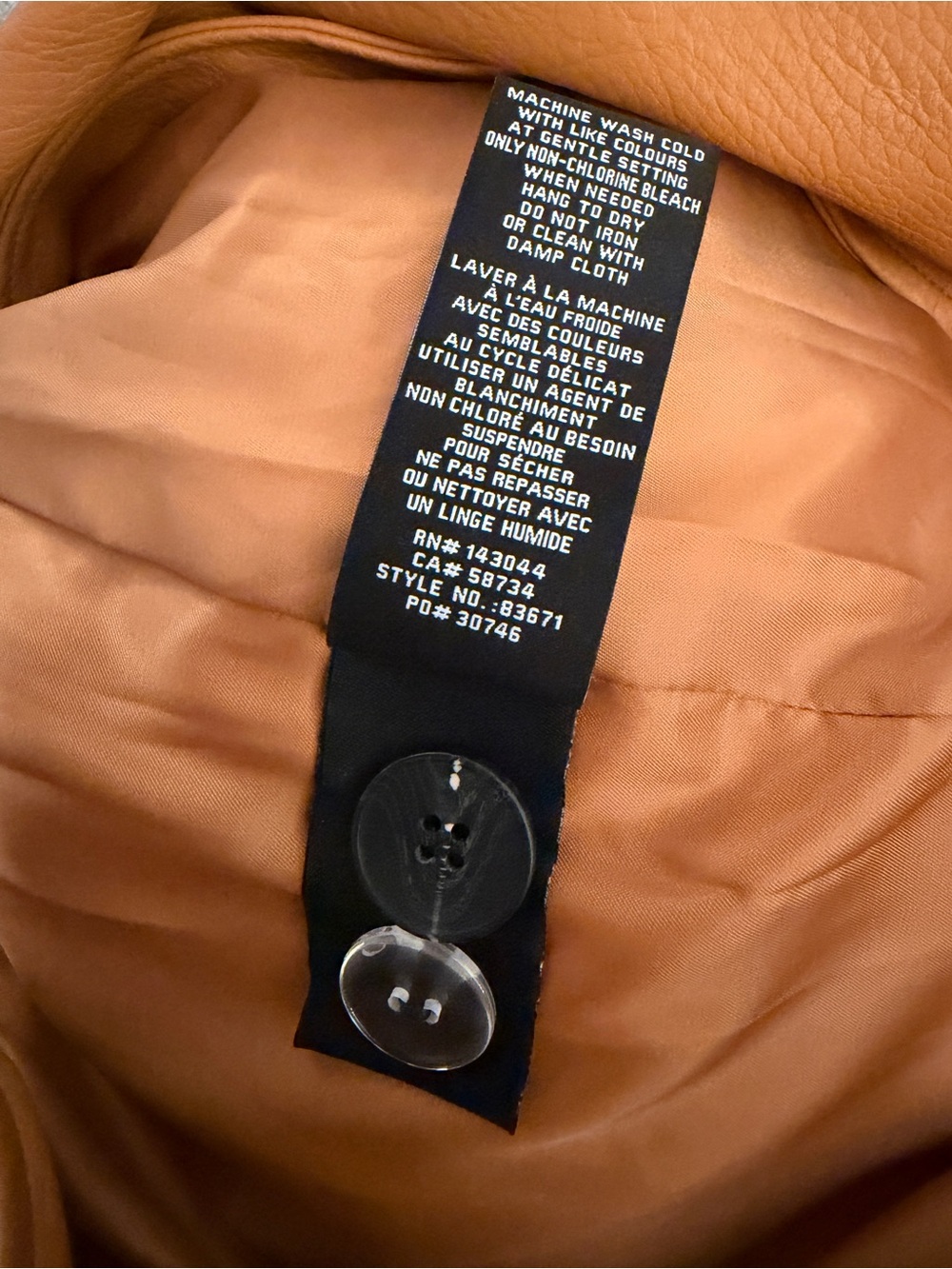 7 for all mankind Faux Leather Long Trench Sz Small Camel / Caramel Like New - Picture 6 of 6
